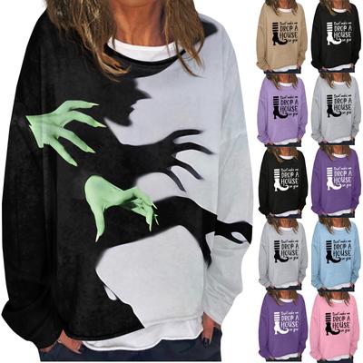 Women's Casual Fashion Vintage Printed Long Sleeve O-Neck Sweatshirt Layer Pullover Top