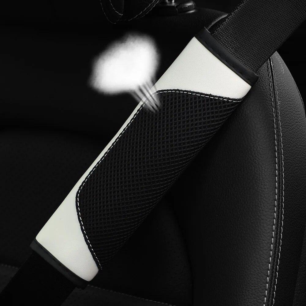 A Three-dimensional Mesh Cloth Leather Breathable Car Seat Belt Shoulder Strap Cover Insurance Strap Cover Automotive Supplies