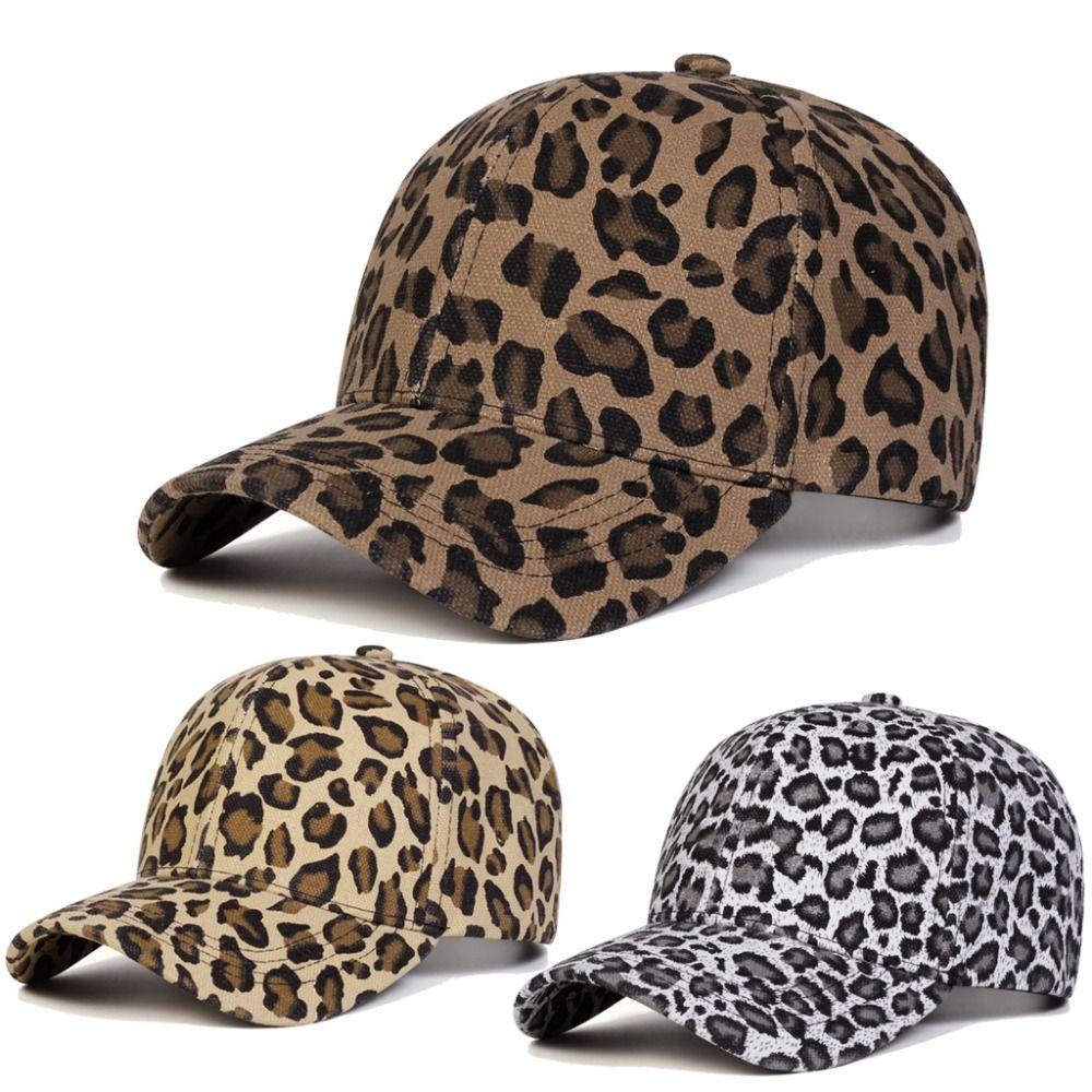 Zealous Sole Women's Brown Visors Leopard Print Baseball Caps Vintage Sunshade Peaked Baseball Hats Hiphop Style Adjustable Sunshade Peaked Caps Outdoor