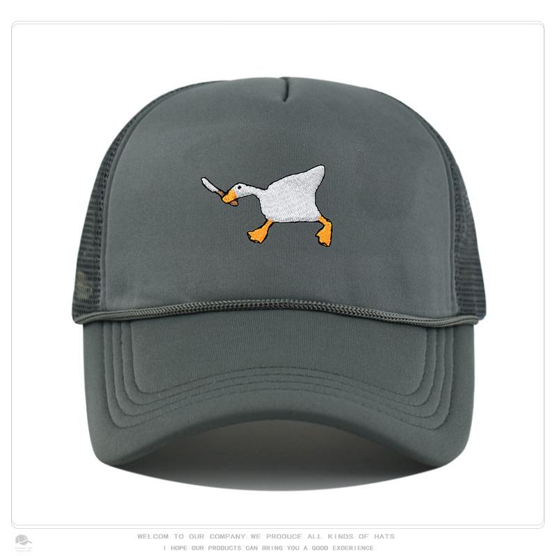 Embroidered Baseball Cap with Goose Pattern for Men and Women, Casual and Fashionable City Style Duckbill Cap