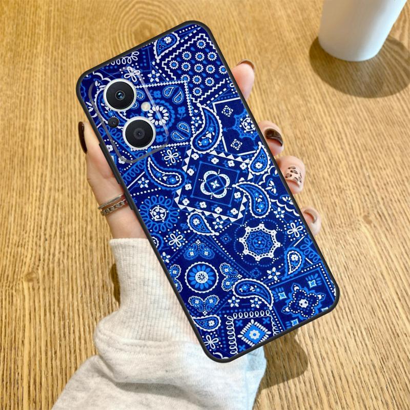 Blue Bandana Paisley Funda For OPPO Reno 12F 11F 13F 14F 8T 8 Lite 10 11 12 13 14 OPPO Find X8 X6 X5 X9 Pro Case