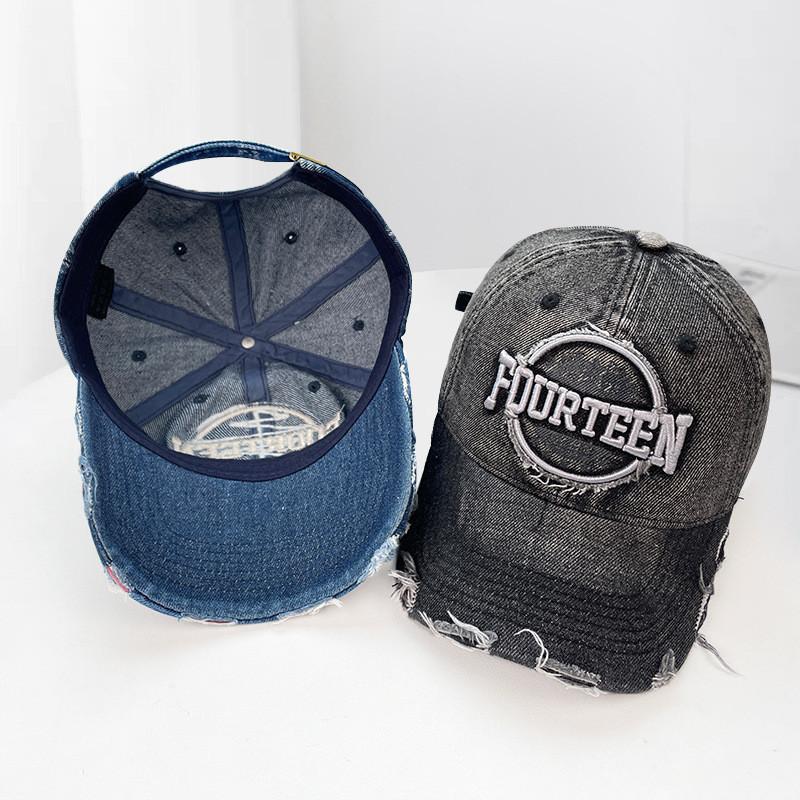 Retro Embroidered Letters Cotton Baseball Cap With Curved Peak For Use Daily