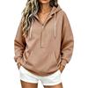 Women's Color Hooded Long Sleeve Pullover Sweatshirt for Casual Everyday Wear