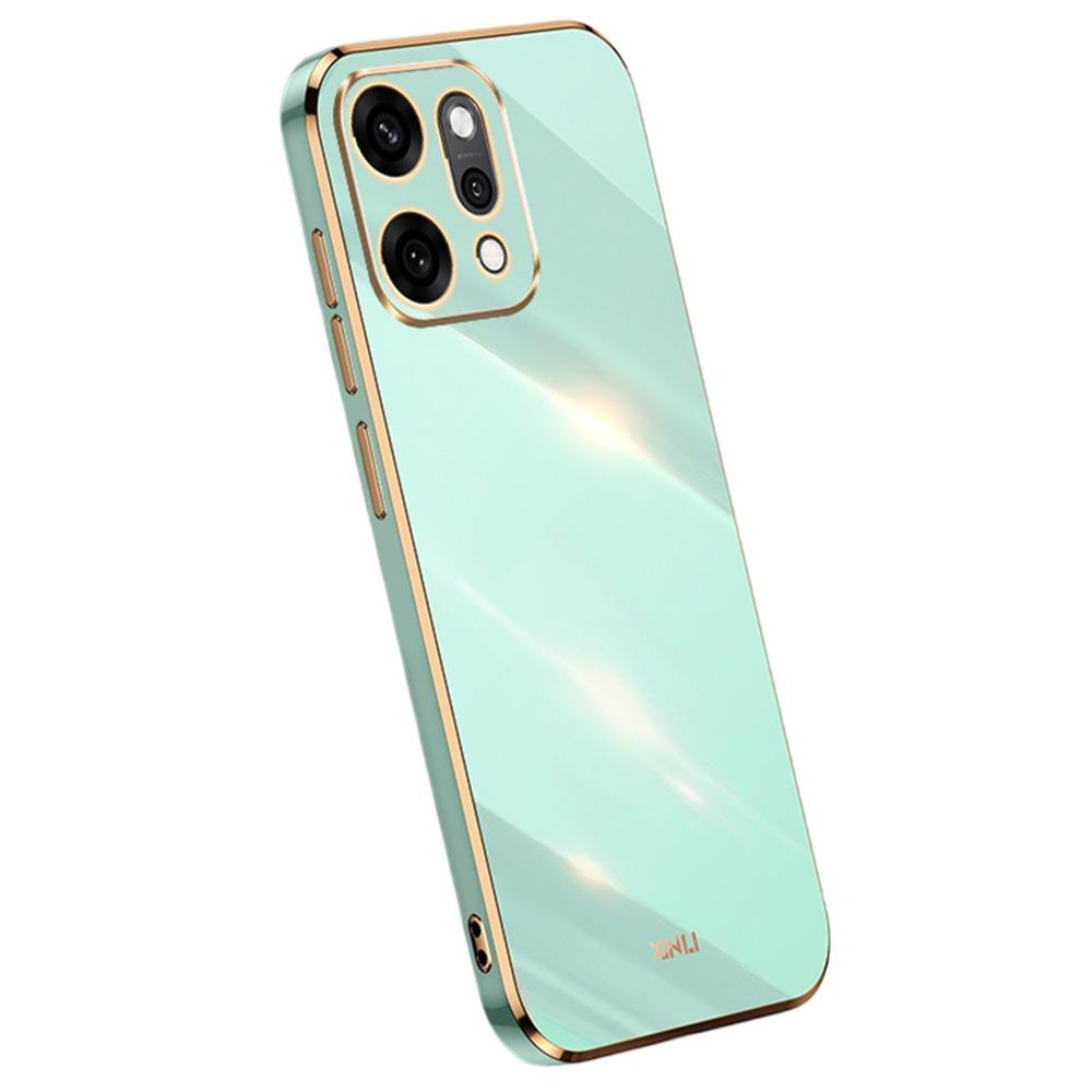 

XINLI For Oppo Reno14 Pro 5G (Global) Case TPU Phone Cover with Electroplating Frame Cyan