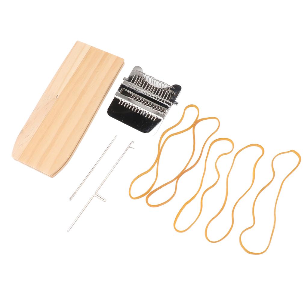 Small Weaving Loom Kit Portable Mini Loom Machine DIY Weaving Repair Tool with 14 Hooks for Socks Clothes