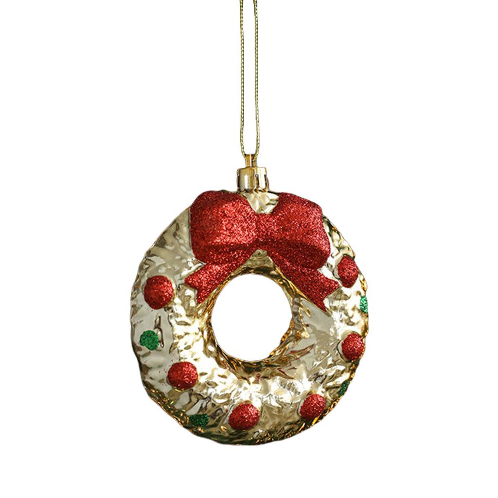 Christmas Tree Decoration Shimmering ABS Tree Hanging Ornament for Door Mantels Wreath Winter Holiday Party Decoration