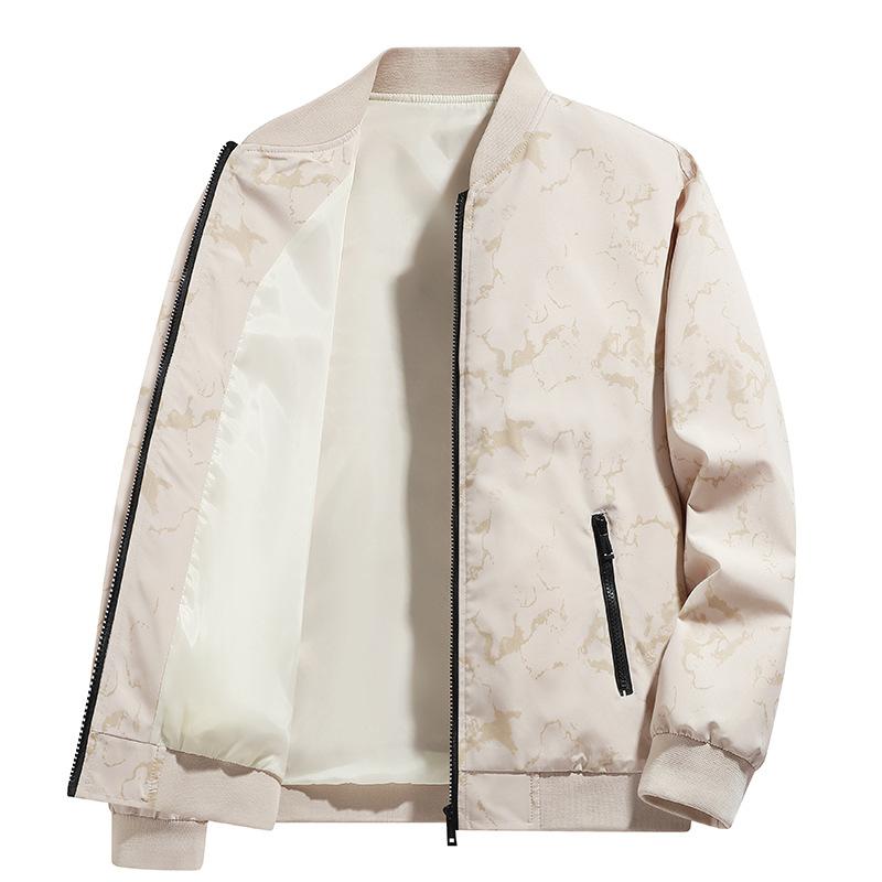 

Baseball Collar Jacket Men s Spring and Autumn Thin Casual Sports Tops Middle-aged and Young Versatile Jacket Autumn Clothes M