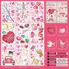 Valentine's Day 3D Heart Glass Stickers - Festive Window Decorations