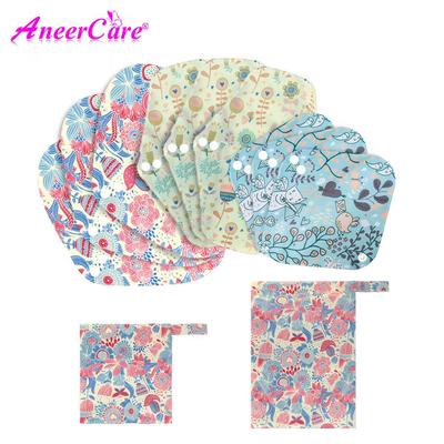 11 Piece Set of Reusable Menstrual Pads, Washable Menstrual Sanitary Napkins, and Menstrual Care Pads