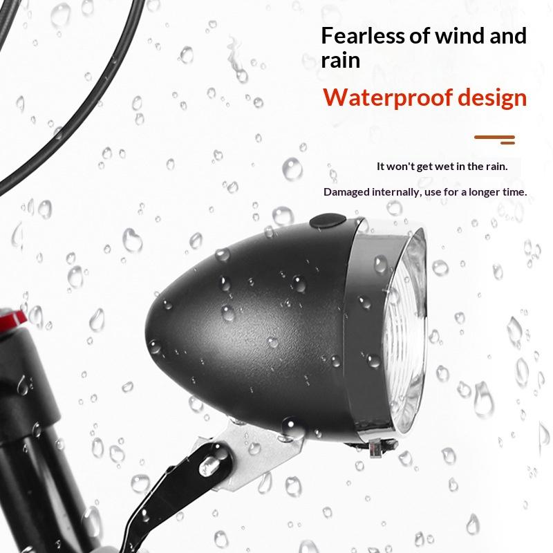 Retro Bike Headlight Type-C Rechargeable Classic Mountain Bicycle Front Light 3 Led Road Bike Headlamp Cycling Accessories
