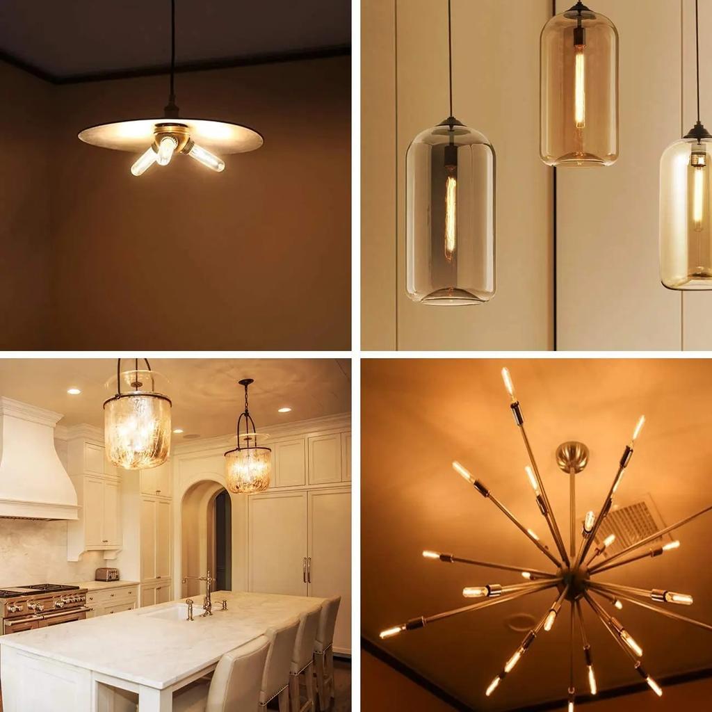 Vintage 110V 220V 6W T300 LED Filamentpære 2700K varmhvit 6000K kaldhvit Lang Rørformet E27 Edison Lyspære 120V 240V Lys