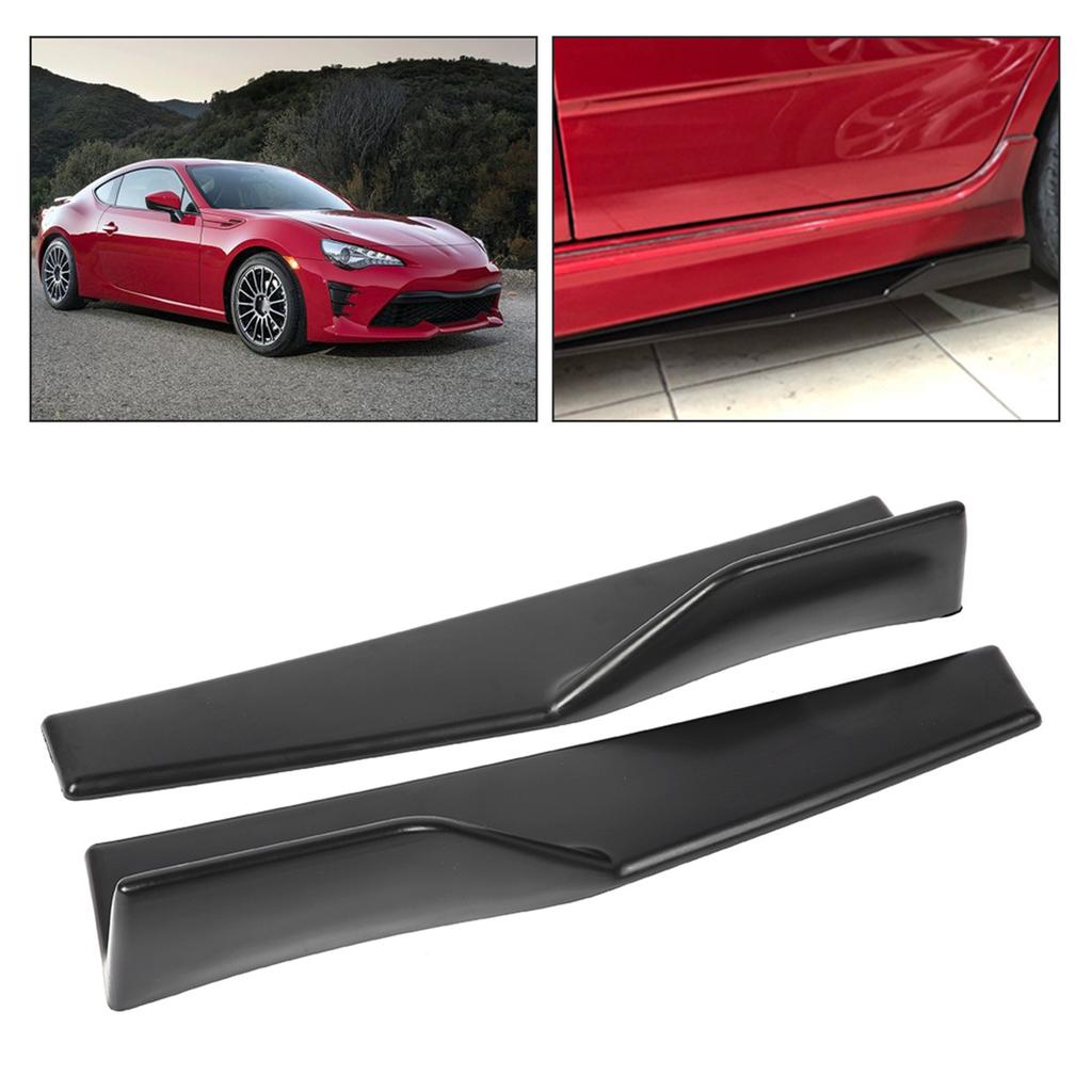 2pcs Universal Car Side Skirt Rocker Splitters Scratch Proof Winglet Diffuser 450mm 17.7in