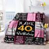 Happy 40th Birthday Customize Text Blanket Cozy Customizable Blanket Soft Warm Cozy for Livingroom Sofa Seaside Picnics Four Seasons Universal