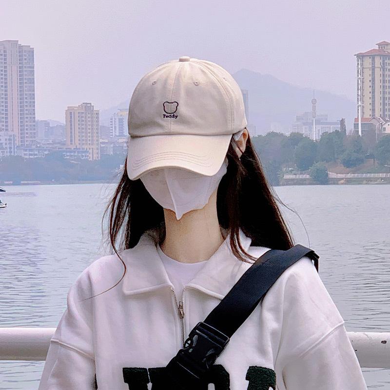 

White baseball cap for women, makes the face look smaller, Korean style, versatile, Japanese cute, student cute baseball cap, spring and summer hat M（56-58cm） бежевий