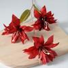 3 Heads Artifical Lily Flowers Full Blooms Fake Real Touch Flower Bouquets for Wedding Party Decor Home Table Centerpiece