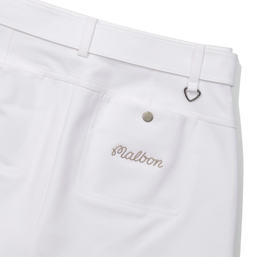 MALBON GOLF H-Line Optional Belt Cargo Skirt White (Woman)