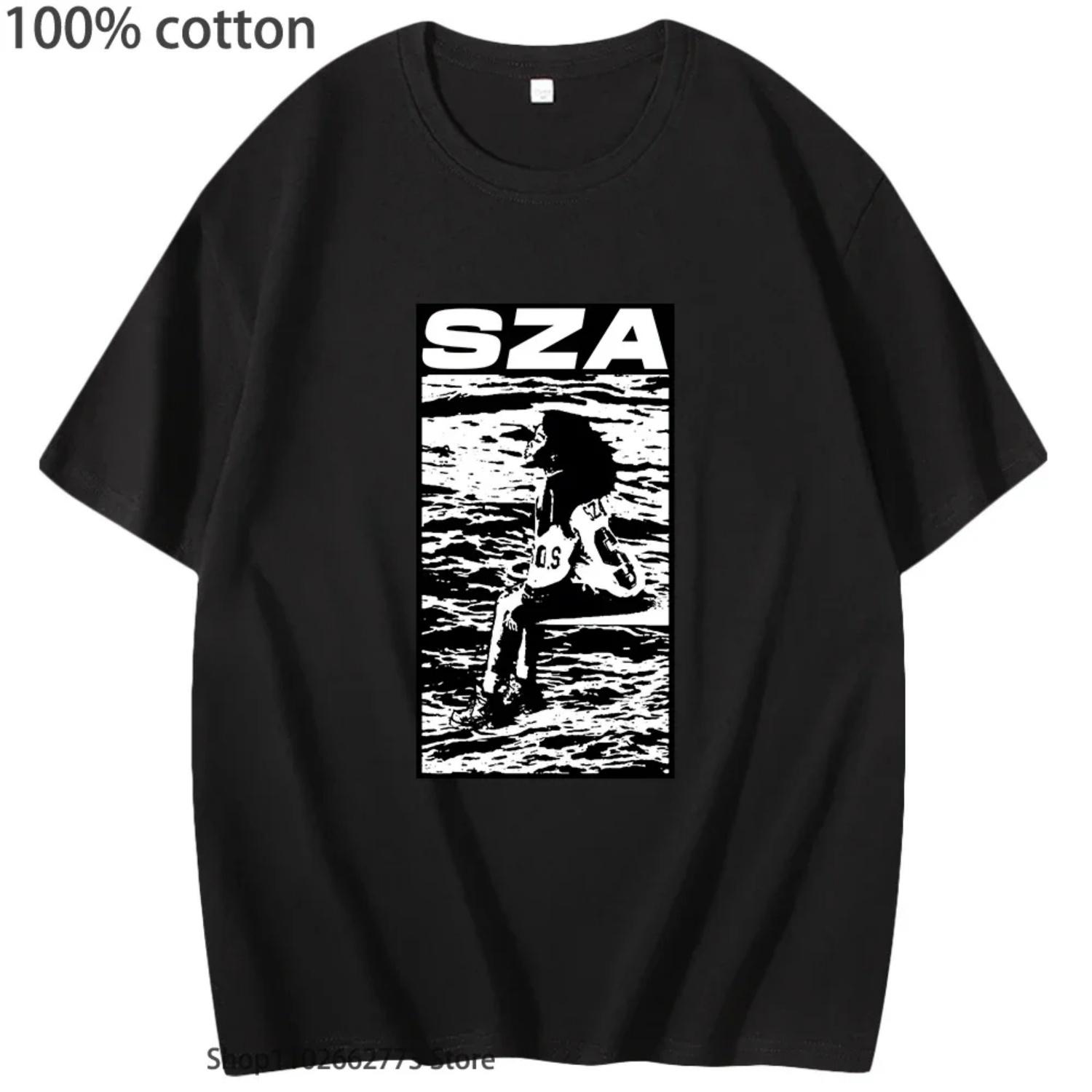 

SOS By SZA Classic T-Shirts High Street T Shirts K-Pop Tshirt Clothing 100% Cotton Thirt Shirt Femme Y2k Aesthetic Top S чёрный