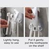 Toothbrush Toothpaste Holder Strong Load-bearing Punch Free Wall Mounted Shaver Organizer Toothbrush Storage Rack