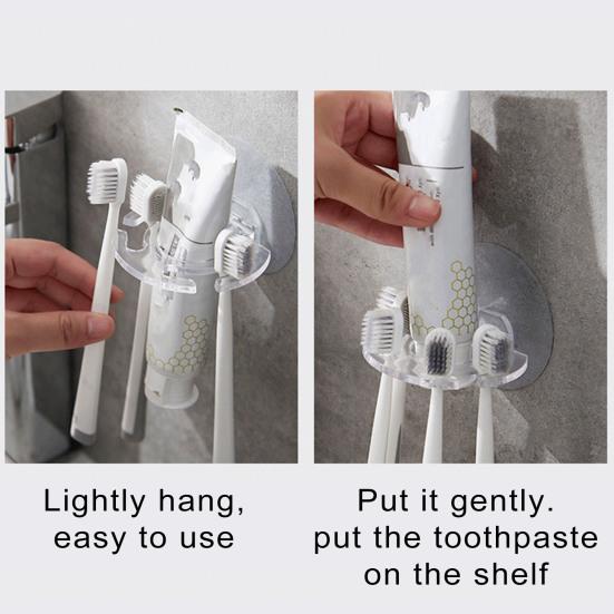 Toothbrush Toothpaste Holder Strong Load-bearing Punch Free Wall Mounted Shaver Organizer Toothbrush Storage Rack