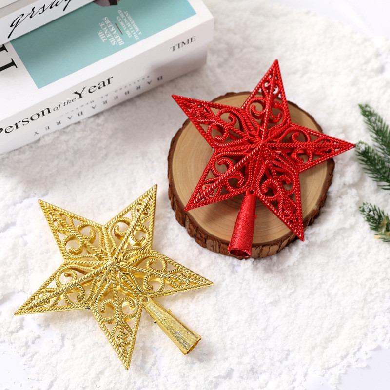 Christmas Tree Topper Star Decor Plastic Ornament Treetop Decoration Shatterproof Office Hotel Party