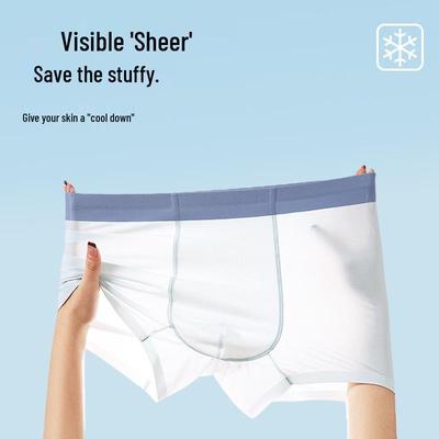 Ice Silk Men's Seamless Breathable Boxer Briefs - Cool Feeling Youth Shorts