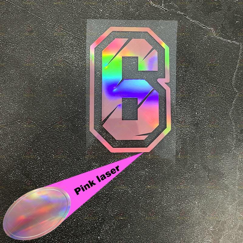 1PC Laser Pink Motorcycle Number Stickers 0-9 Waterproof for Motorbike Helmet Fuel Tank Fender DIY Bicycle Scooter Vinyl Decals