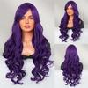 Women's Purple Cospaly Wigs Synthetic Fiber Long Wavy Wig Girls Mermaid Halloween Costume Wig Anime Theme Party Heat Resistant
