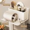 Drill-free Hairdryer Holder Wall Shelf for Bathroom Multifunctional Organizer