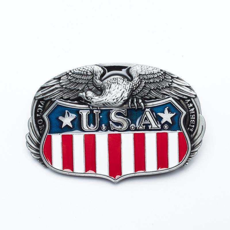 American Flag Eagle Zinc Alloy Belt Buckle - Men s 4.0 Western Cowboy Fashion