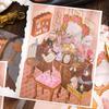 Retro Scenery Sticker Set: Old Times Desk Series - 4 Sheets of Micro-Shrink PET Paper-like DIY Illustrations