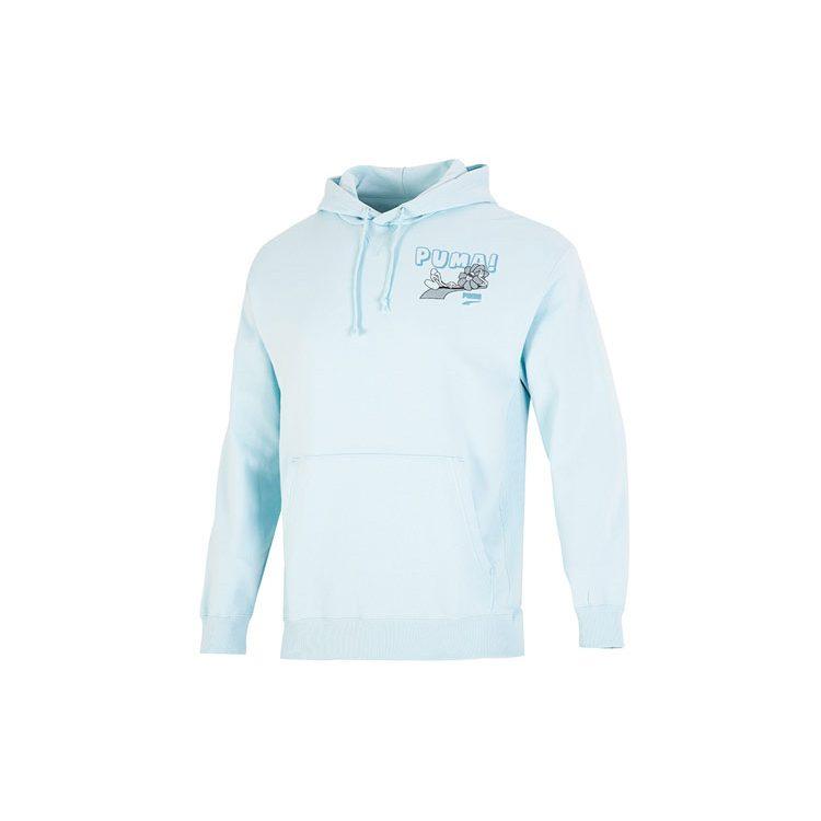 PUMA Downtown Sweatshirts Men's Sky Blue Hooded Moderate Regular 537753-30