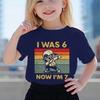 Kids Seven Year Old Cotton T-shirt Tops I Was 6 Now I'm 7 Birthday Funny 7th B-day Gift for Boy 67 Meme Birthday Cotton Tee