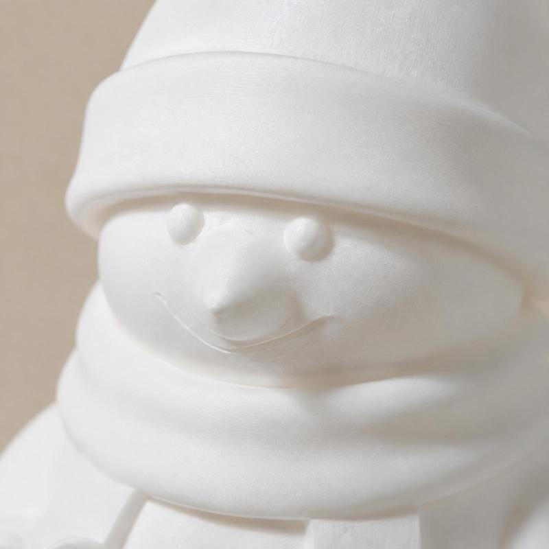 3D Printed Snowman Figurine, White Collectible Sculpture for Christmas Shelf and Desktop Decors, Holiday Parties Gift