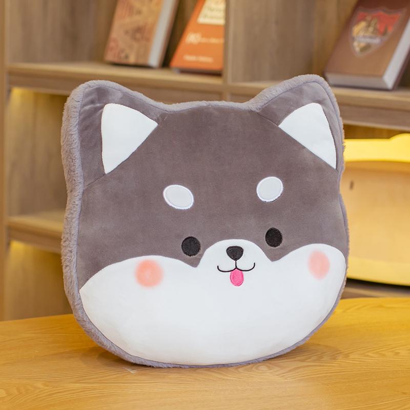 

40cm Cartoon Animal Head Plush Toys - Shiba Inu Husky Cat Pig Kawaii Pillow Stuffed Soft Sofa Cushion Gifts 40cm