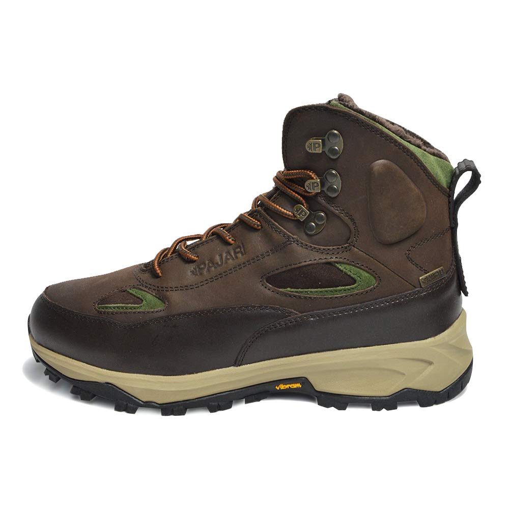 Pajar TOWER Leather Mountain Waterproof Outdoor Suitable for with Vibram Dark Brown Boots, Men's Boots, -30°C (-22°F), Sole, (Size 26cm)