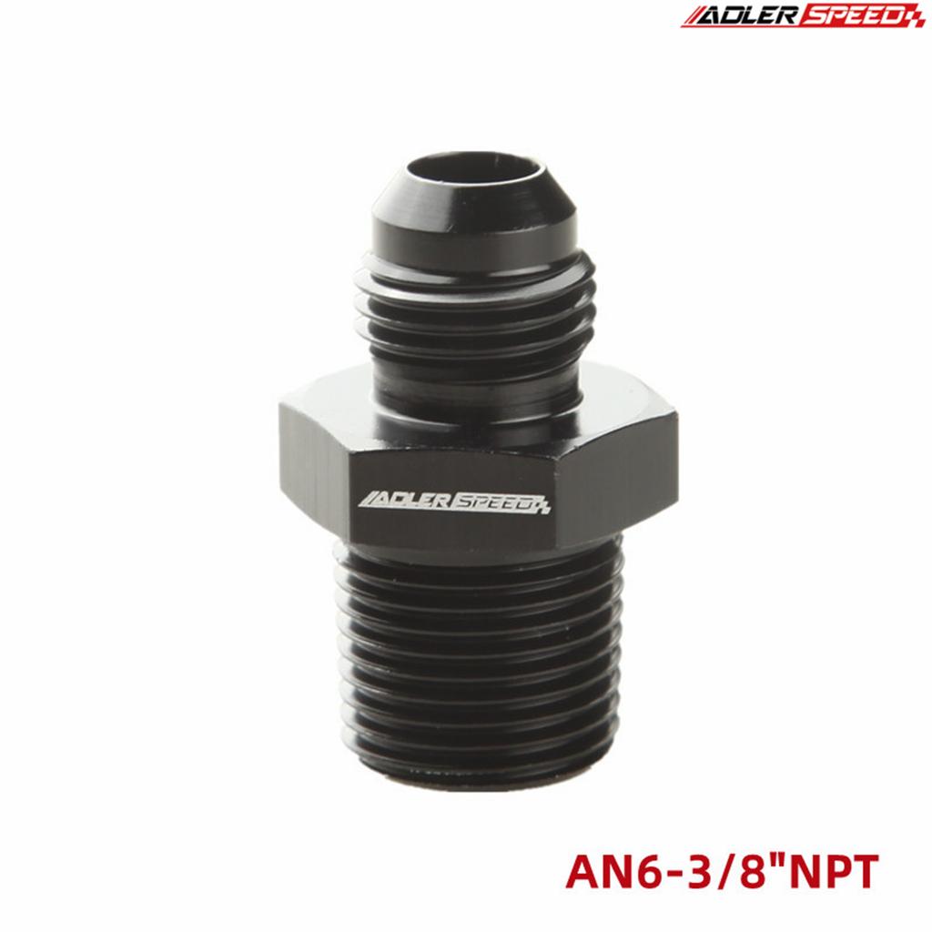 AN3/AN4/AN6/AN8/AN10/AN12 To 1/8" / 1/4" 3/8" 1/2" 3/4" 1"NPT Straight Fuel Hose Adapter Pipe Thread Fitting Black