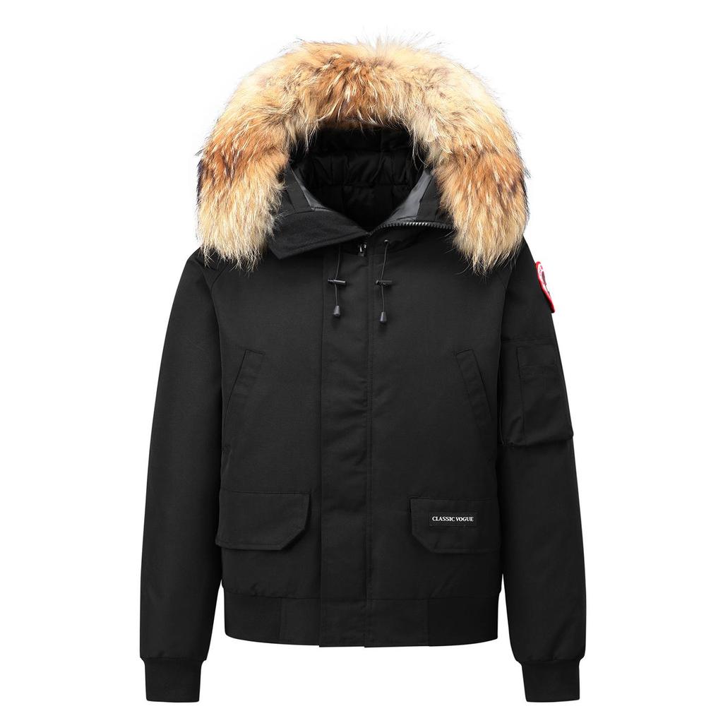 Men's Winter Trendy Thickened Down Parka with Fur Collar - Unisex Cold Protection Jacket