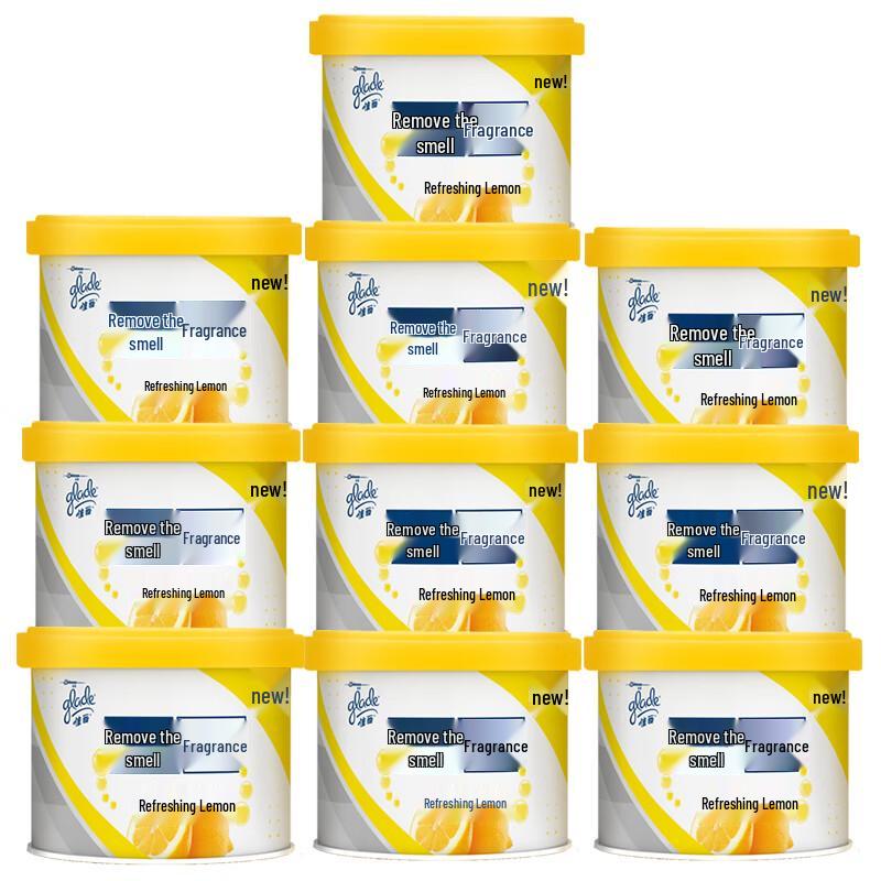 Jializ Lemon Scent Solid Air Freshener Gel, 70g x 10-Pack