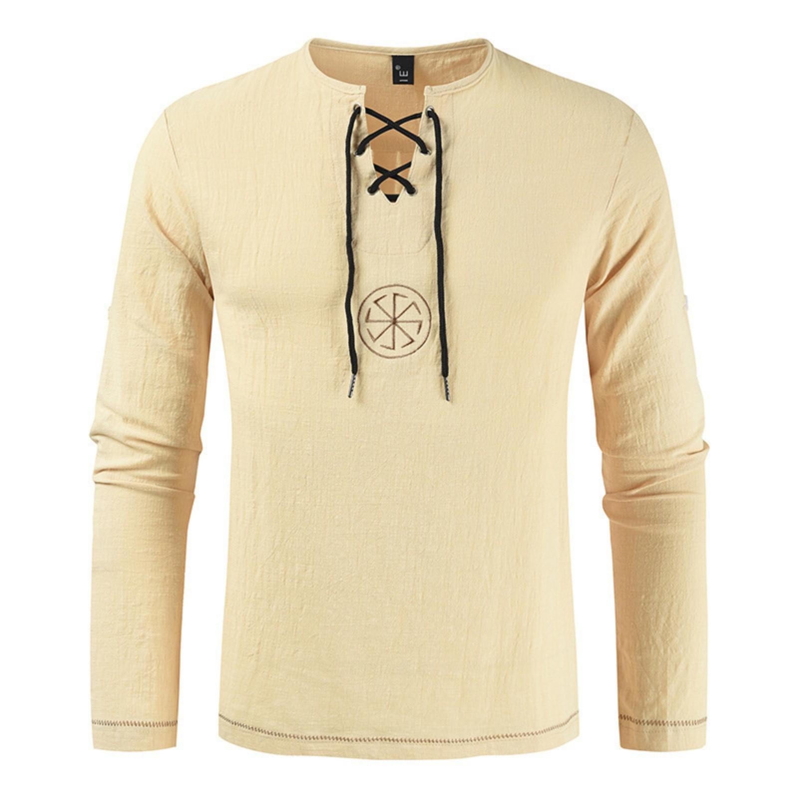 

Чоловіча сорочка з довгим рукавом та V-подібним вирізом L хакі