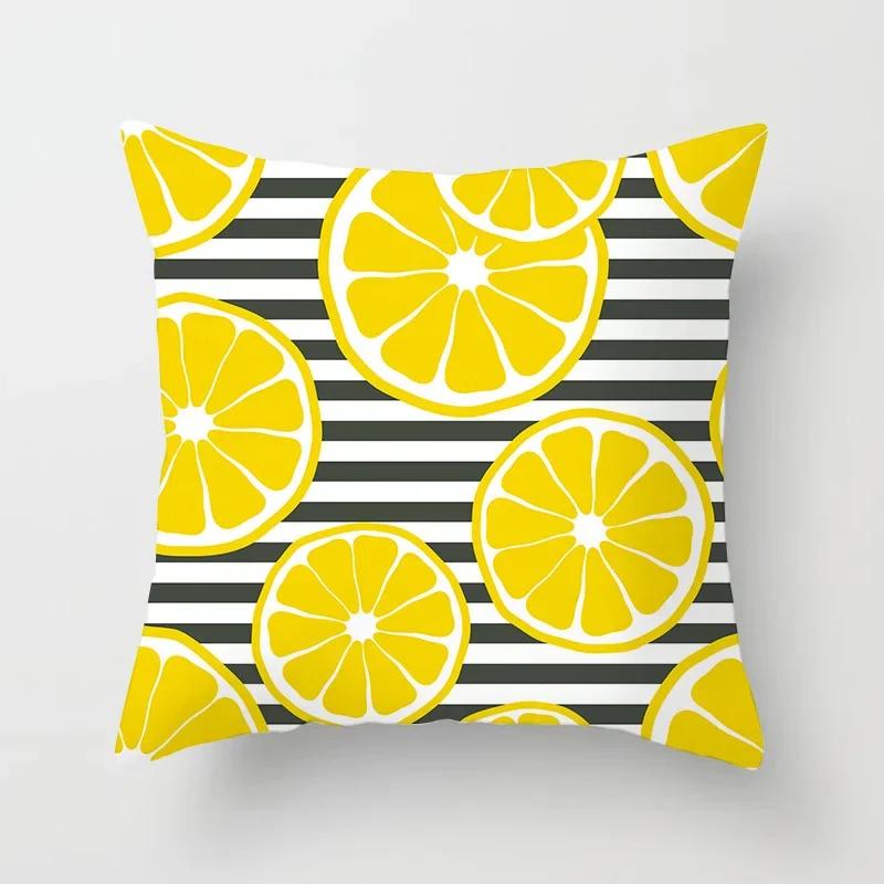 45*45 Fruit Cushion Cover For Wedding Decoration Pillow Case Avocado Orange Strawberry Print Home Decor Party