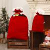 Christmas Candy Bag Xmas Treat Bag Fabric Snack Wrapping Bag Red Flocked Party Favor Bag for Holiday Decor Gift Wrapping
