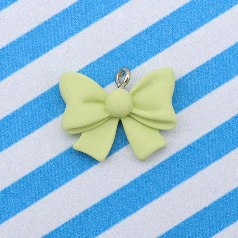 5pcs Cute Bowknot Resin Solid Color Pendant Butterfly Knot Charms Jewelry Making Accessories DIY Earrings Necklace Trend Beads