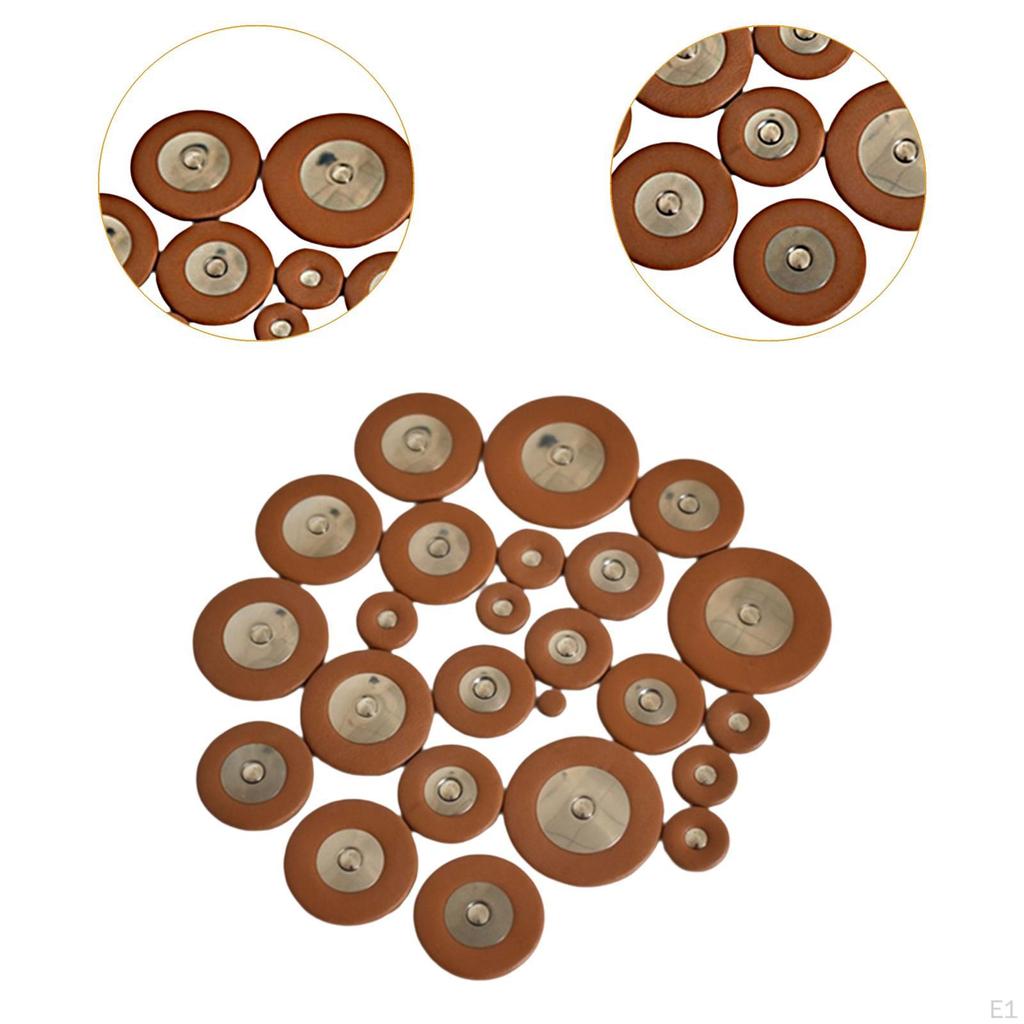 25x Sax Leder Pads mit Multi Größe Instrument Teile Professionelle Alto Ersatz für