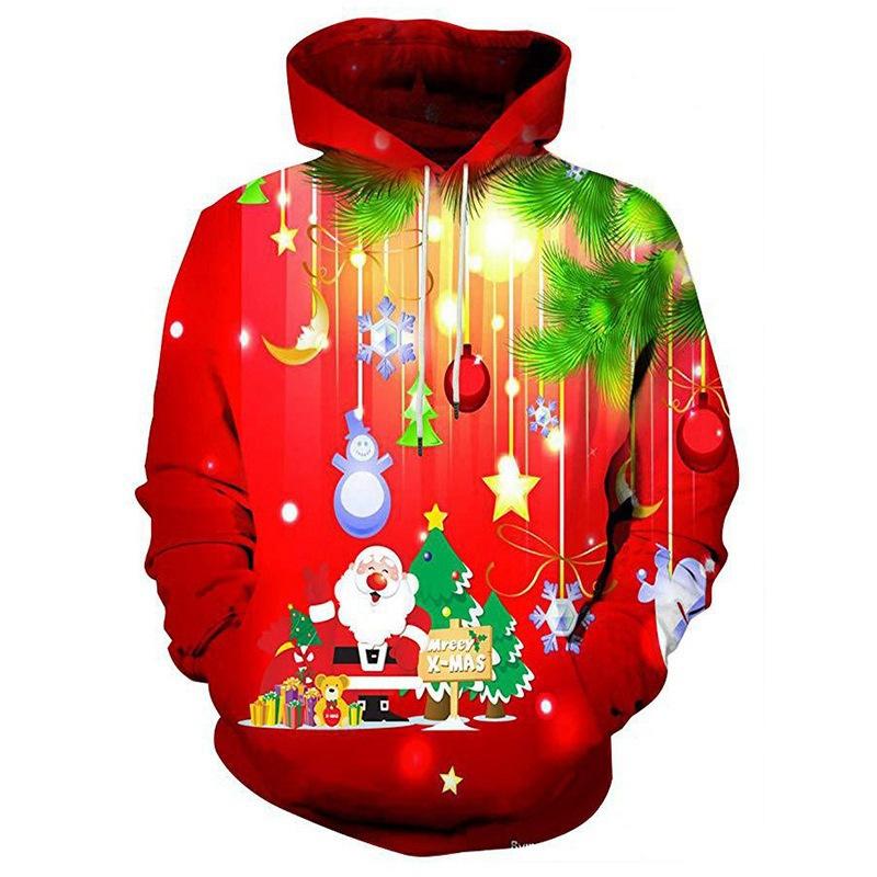 Spring Autumn Men's Hoodies Christmas Series 3D Printed Sweatshirt Long Sleeve Pullover Loose Comfortable Casual Couple Hoodie