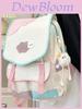 Cute Neon Color Nylon Backpack For Girls With Design For School And College