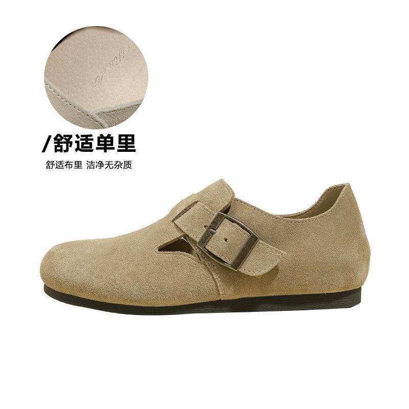 Retro Women's Winter Velvet New Inner Height-increasing Thick-soled Fluffy Shoes Single Shoes Soft-soled Doudou Shoes
