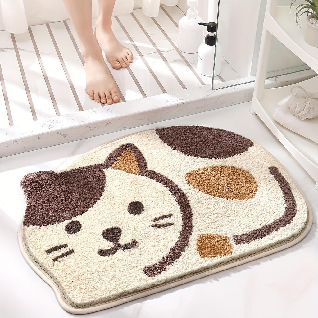 Cute Cat Carpet Bathroom Toilet Floor Mat Entrance Door Anti Slip Floor Mat