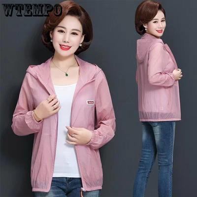 Summer Thin Hooded Sun Protection Clothing Women Long-Sleeved Beach Anti-Ultraviolet Sunscreen Coat Female Jackets Tops Overcoat