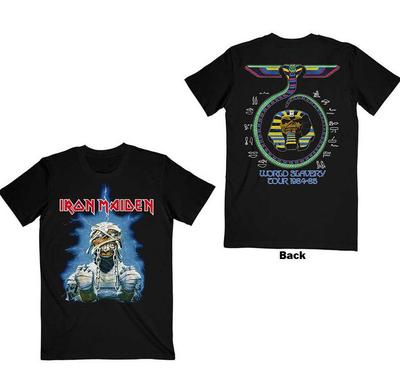 IRON MAIDEN Attraktives T-Shirt, World Slavery Tour '84 - '85 T-Shirt Doppelseitig