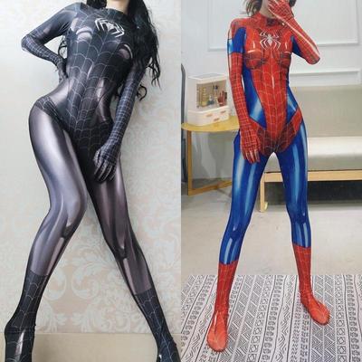 Combinaison Noire MJ Cosplay pour Femme: Costume Cool d'Araignée pour Jeu de Rôle Adulte